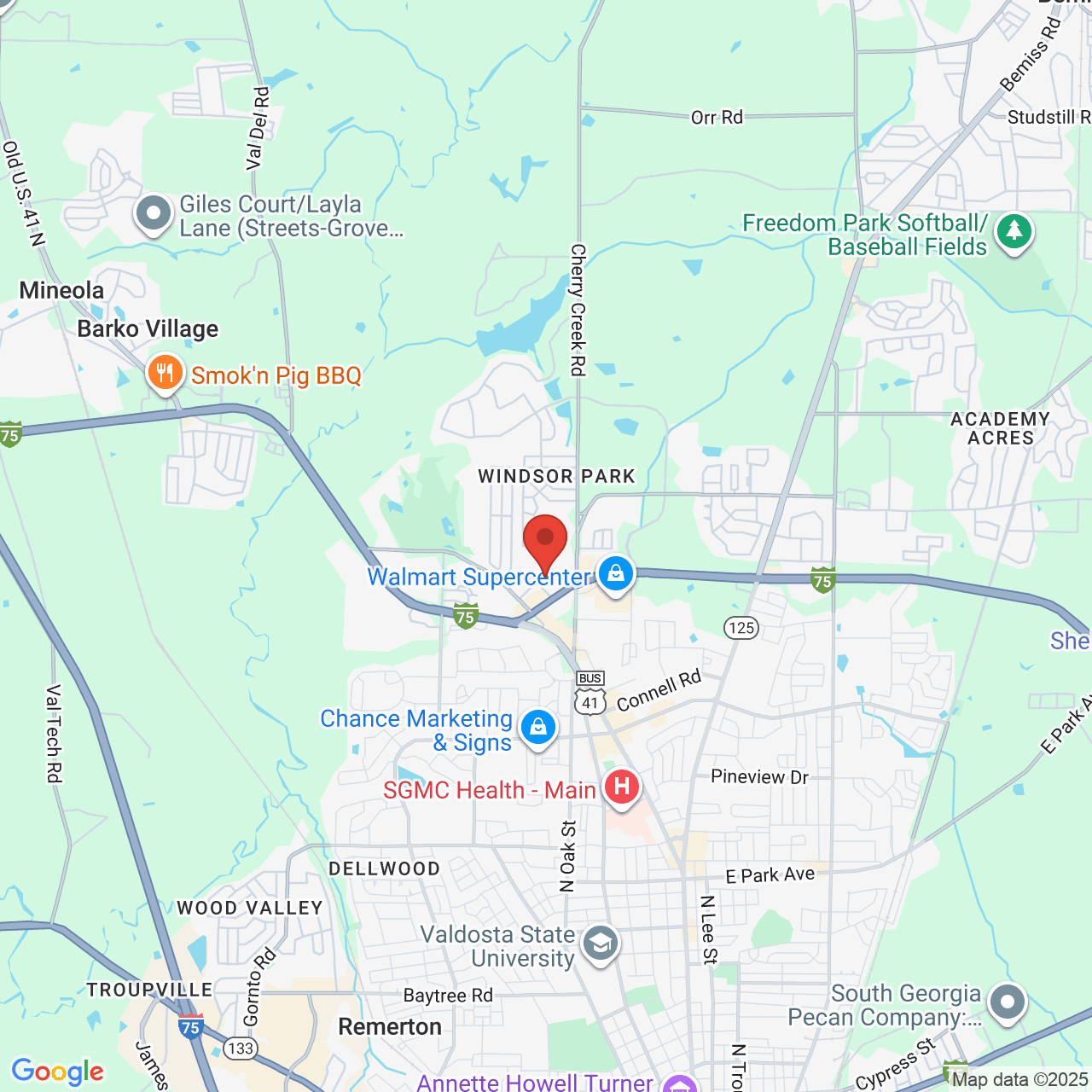 Google map image of our location in 3362 Greystone Way Valdosta, GA